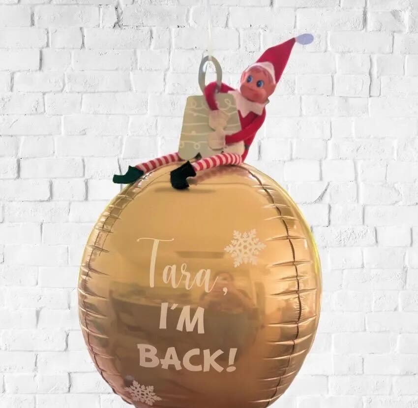 Elf Arrival Balloon Bauble Set