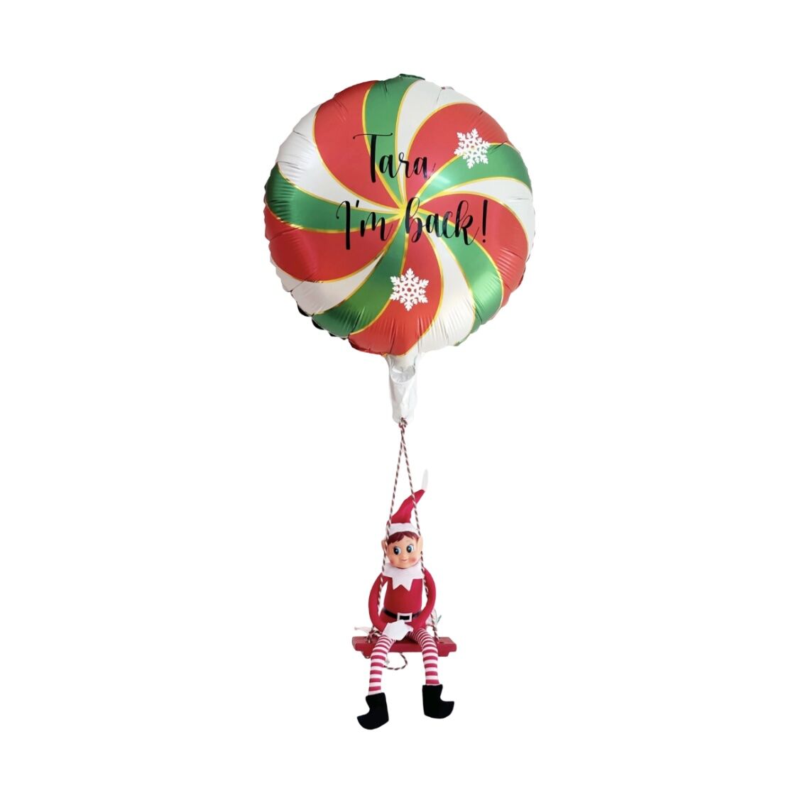 Elf Arrival Balloon and Swing Set